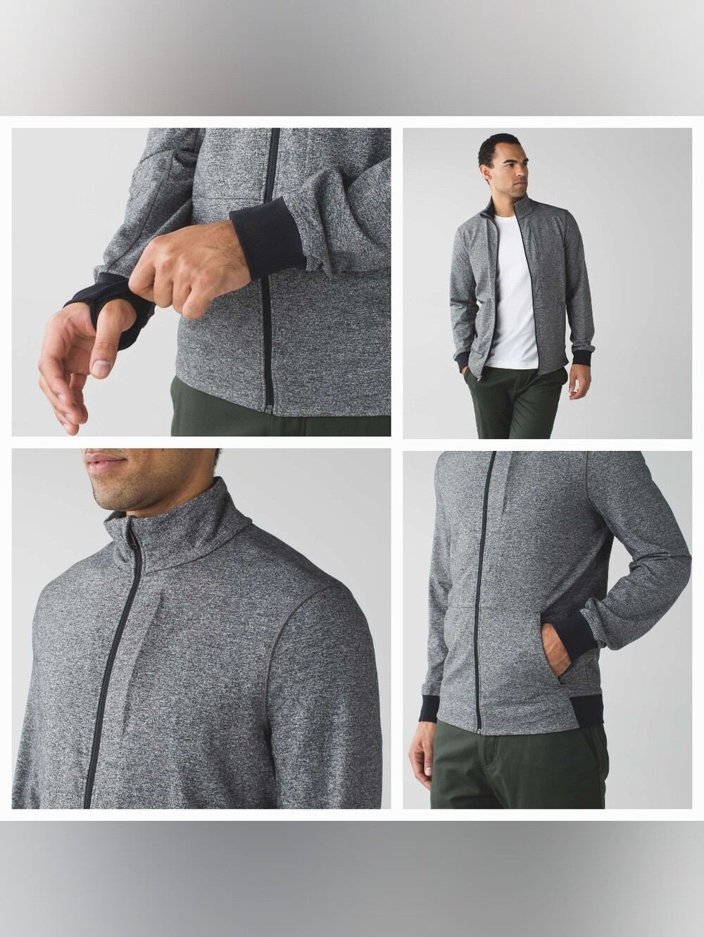 Lululemon PrePost Jacket Sz Medium Heathered Grey/Black